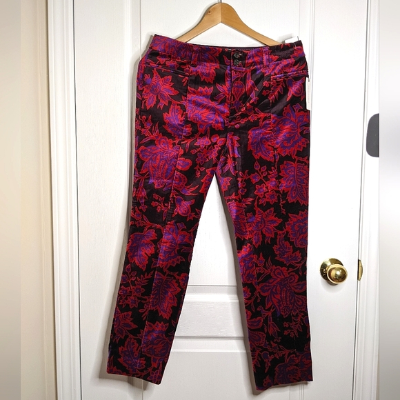 ✨HostPick✨ Anthropologie - The Essential Women Printed Velvet Slim Trous… - Picture 3 of 12